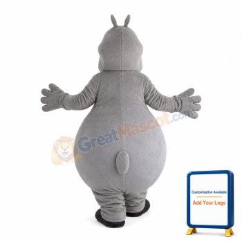 Clumsy Hippo With Big Belly Mascot Costume