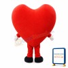 Cartoon Bright Red Heart Mascot Costume