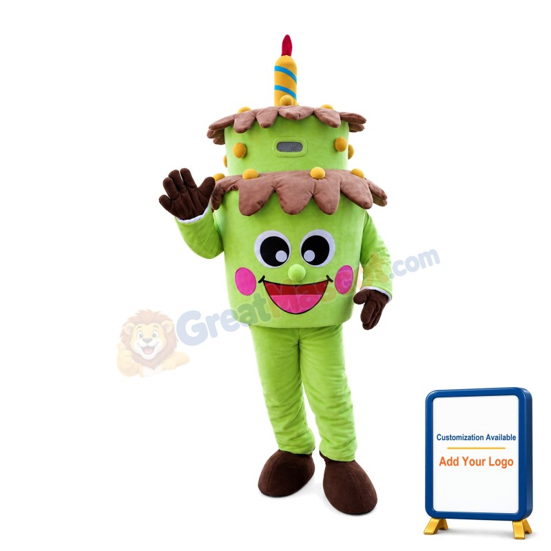 Birthday Cream Cake With Candle Mascot Costume
