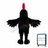 Vivid Black Chicken Mascot Costume