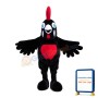 Vivid Black Chicken Mascot Costume