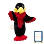 Black & Red Bird Waving Wings Mascot Costume