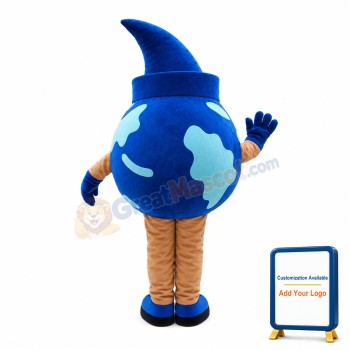 Cartoon Earth With Pointed Hat Mascot Costume