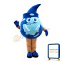 Cartoon Earth With Pointed Hat Mascot Costume