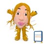 Big Face Monster With Yellow Hair Mascot Costume