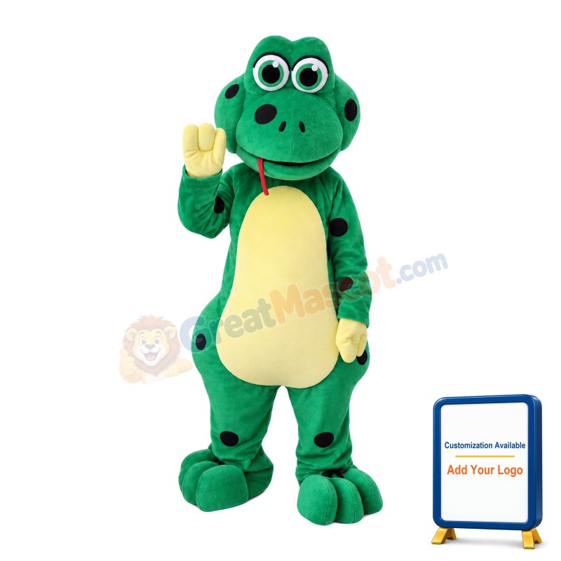 Spitting Green Snake Mascot Costume