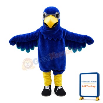 Blue Eagle Wearing Lace-up Shoes Mascot Costume