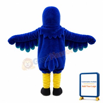 Blue Eagle Wearing Lace-up Shoes Mascot Costume