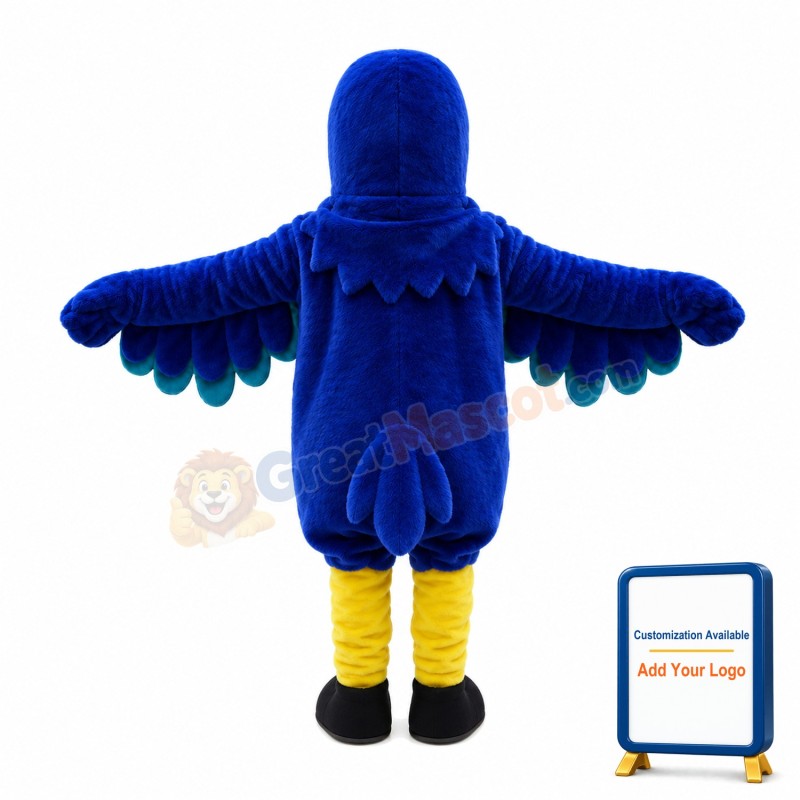 Blue Eagle Wearing Lace-up Shoes Mascot Costume