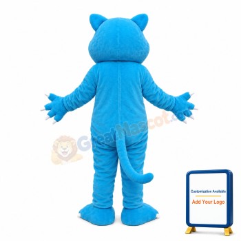 Blue Leopard With Sharp Claws Mascot Costume