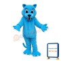 Blue Leopard With Sharp Claws Mascot Costume