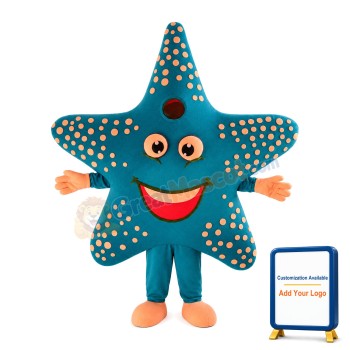 Blue Gray Starfish Mascot Costume