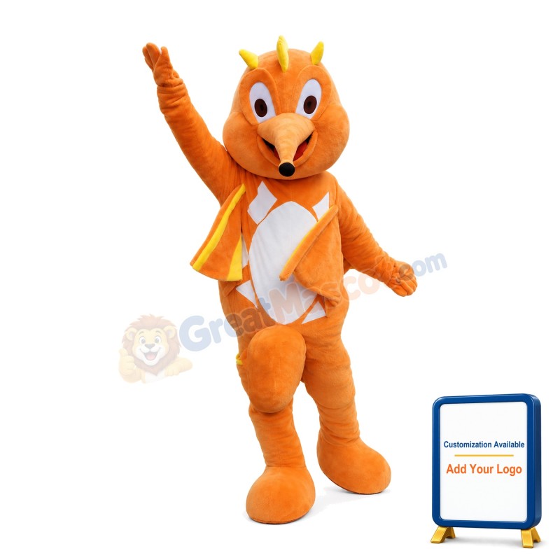 Excited Pointed Nose Fox Mascot Costume
