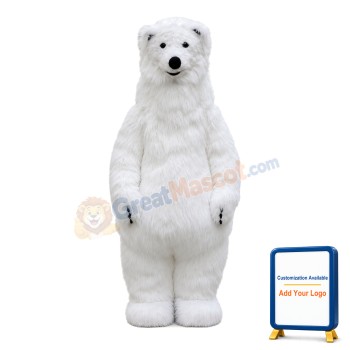 Thick Long Fur Polar Bear Mascot Costume