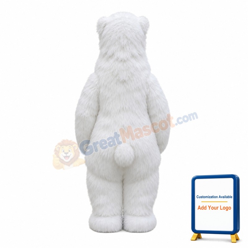 Thick Long Fur Polar Bear Mascot Costume