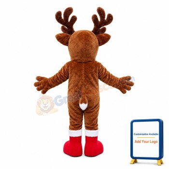 Christmas Elk With Red Socks Mascot Costume