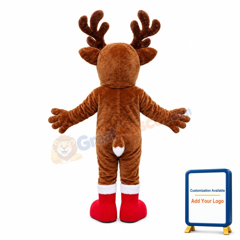 Christmas Elk With Red Socks Mascot Costume