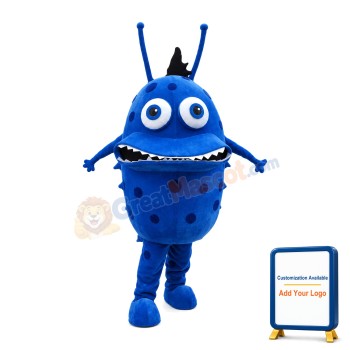 Scary Blue Bacterial Organism Mascot Costume