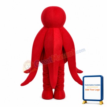 Cartoon Red Octopus Mascot Costume