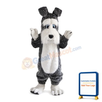 Grey Dog With Low Mood Mascot Costume