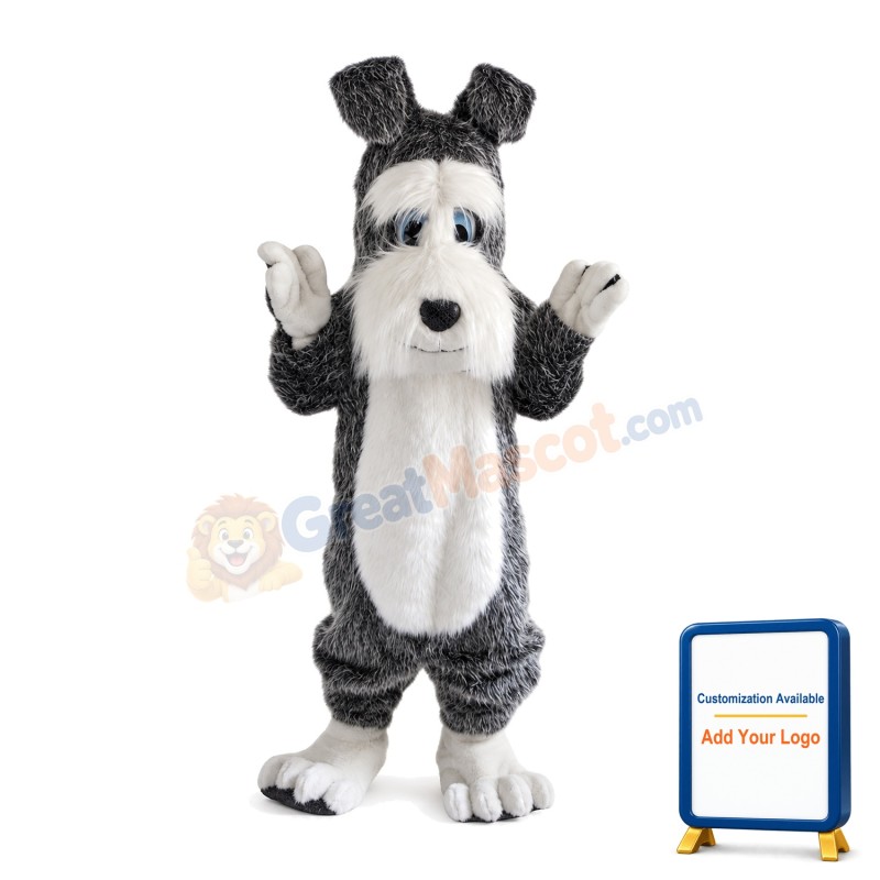 Grey Dog With Low Mood Mascot Costume
