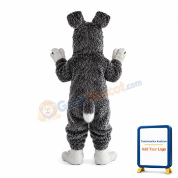 Grey Dog With Low Mood Mascot Costume