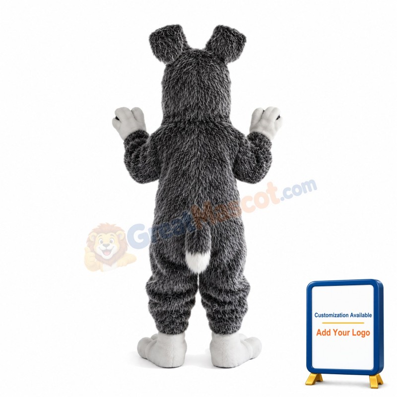 Grey Dog With Low Mood Mascot Costume