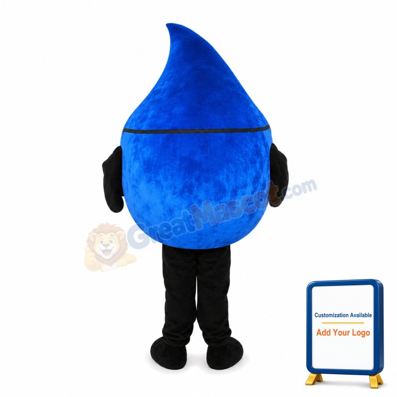 Blue Raindrop With Sunglasses Mascot Costume