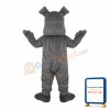 Grey Bulldog With Blue Eyes Mascot Costume