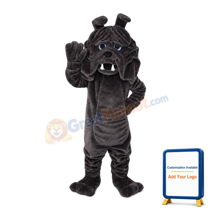 Dark Grey Shar Pei Mascot Costume