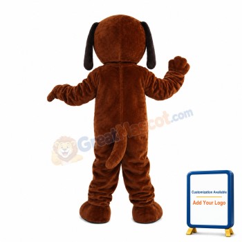 Brown Tongue Out Dog Mascot Costume