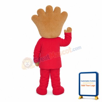 Pink Doll With Palm Shaped Head Mascot Costume