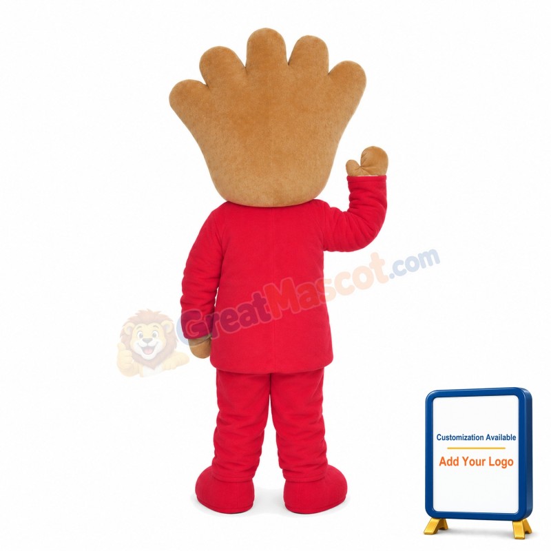 Pink Doll With Palm Shaped Head Mascot Costume