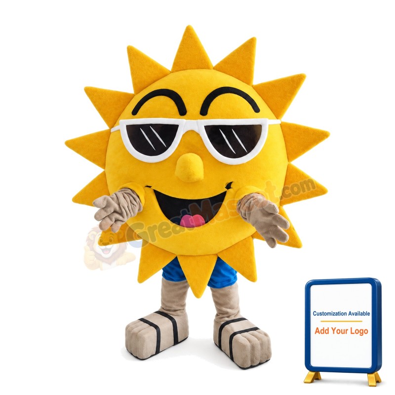 Brilliant Sun With Sunglasses Mascot Costume