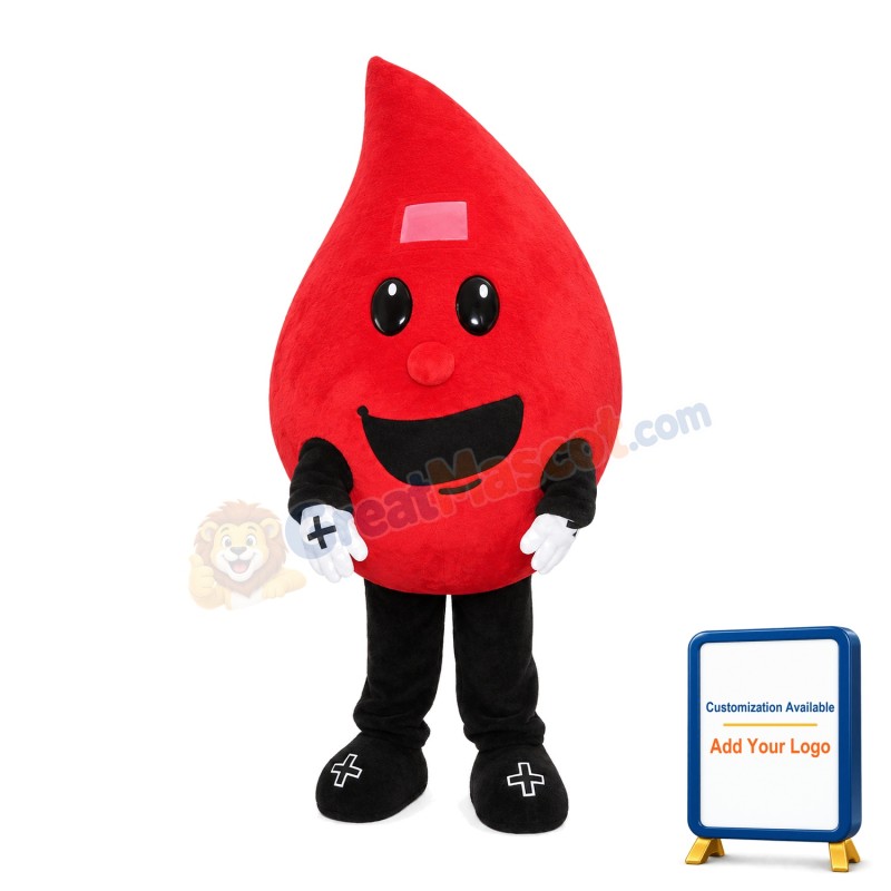 Cartoon Red Raindrop Mascot Costume