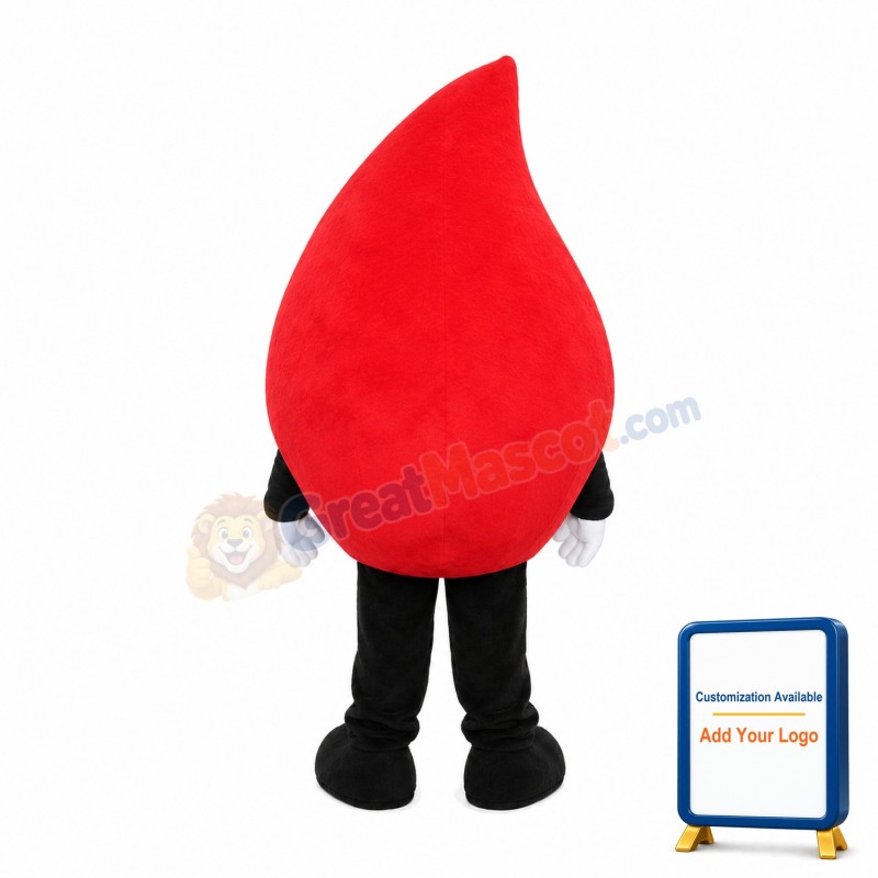 Cartoon Red Raindrop Mascot Costume