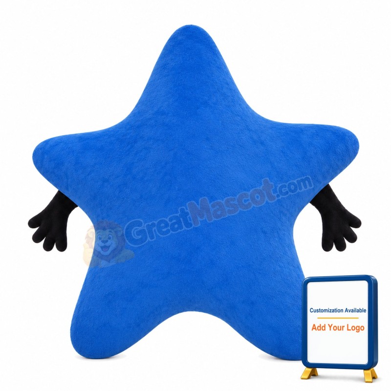 Happy Blue Star Mascot Costume