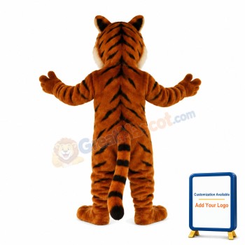 Majestic Brown Tiger Mascot Costume