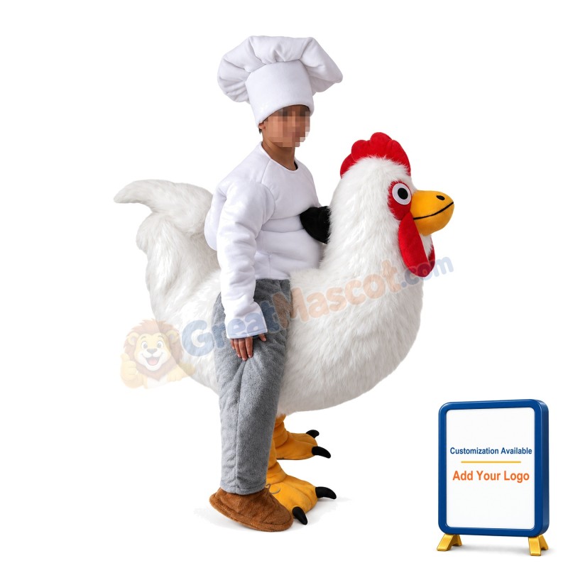 Big White Chicken Mascot Costume