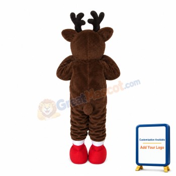 Brown Fawn With Red Nose Mascot Costume