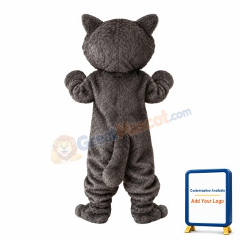 Grey Cat With Yellow Eyes Mascot Costume