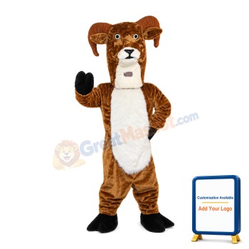 Long Neck Brown Goat Mascot Costume