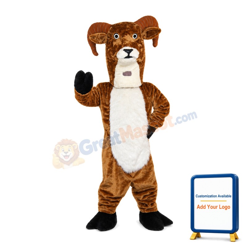 Long Neck Brown Goat Mascot Costume