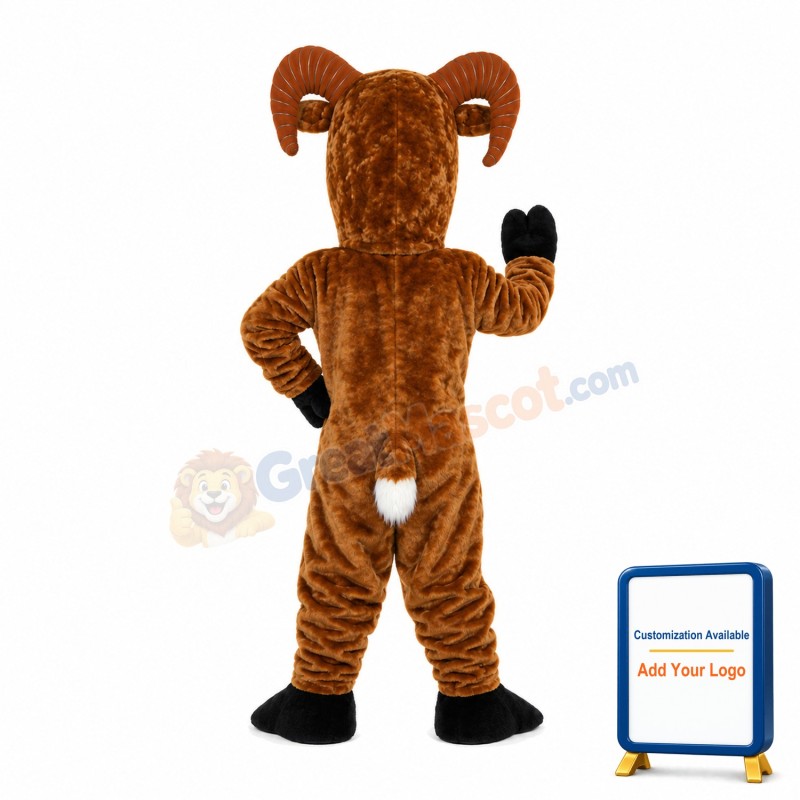Long Neck Brown Goat Mascot Costume