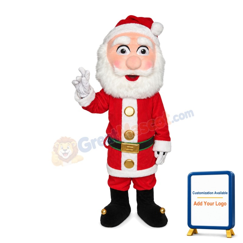 Santa Claus With White Beard Mascot Costume