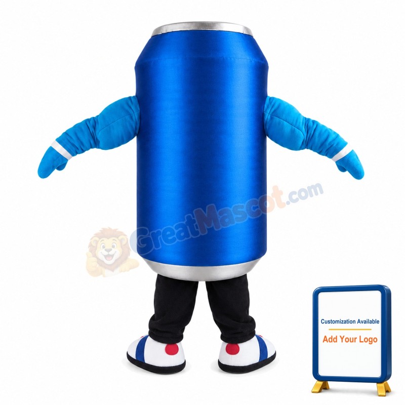 Blue Can With Sunglasses Mascot Costume