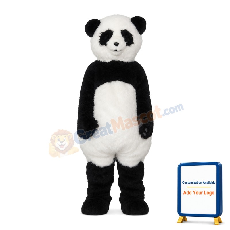 Plush Tall Panda Mascot Costume