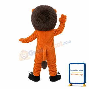 Little Brown Lion With Grey Mane Mascot Costume