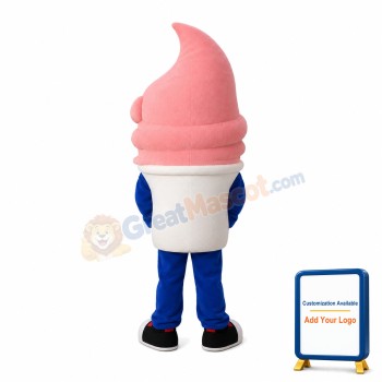 Pink Ice Cream Cone Mascot Costume