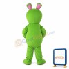 Green Crazy Rabbit Holding Toilet Plug Mascot Costume